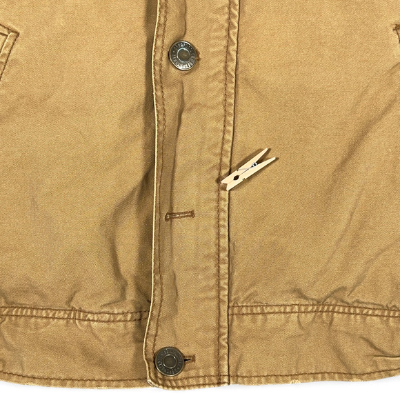 Aeropostale Jacket Adult LARGE Brown Sherpa Lined Trucker Canvas Plaid Lined Y2K - Picture 10 of 12